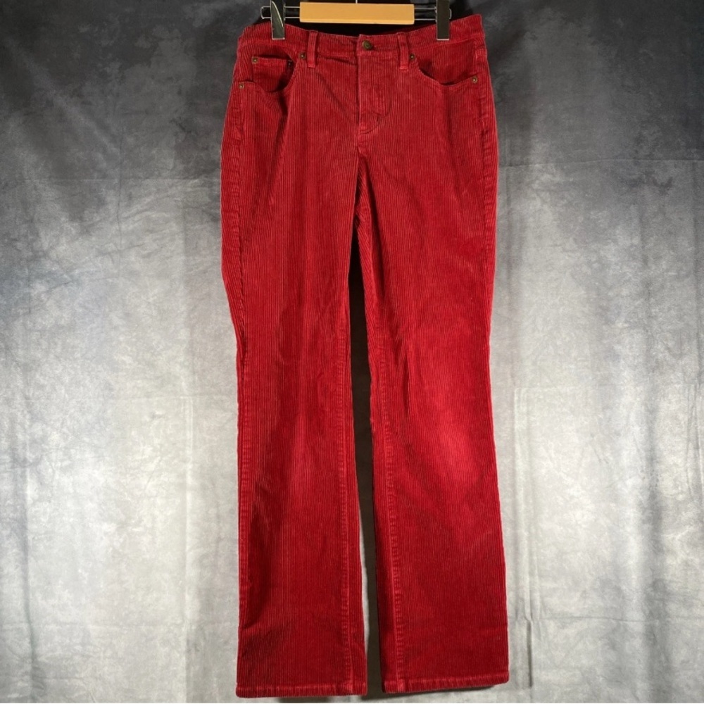 Lauren Jeans Co Ralph Lauren Corduroy Pants Womens 8 Red Straight Leg‎ Stretch